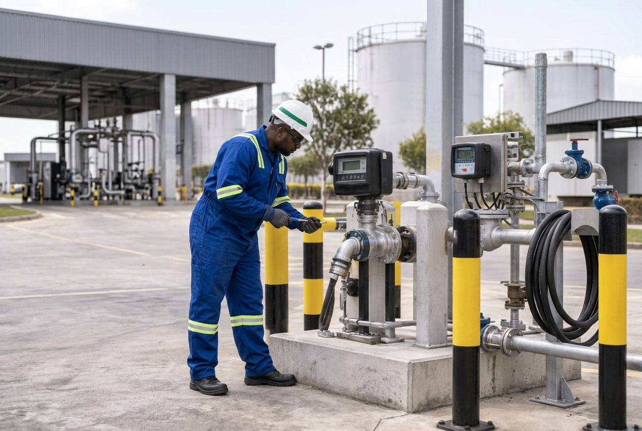 Fuel infrastructure being inspected